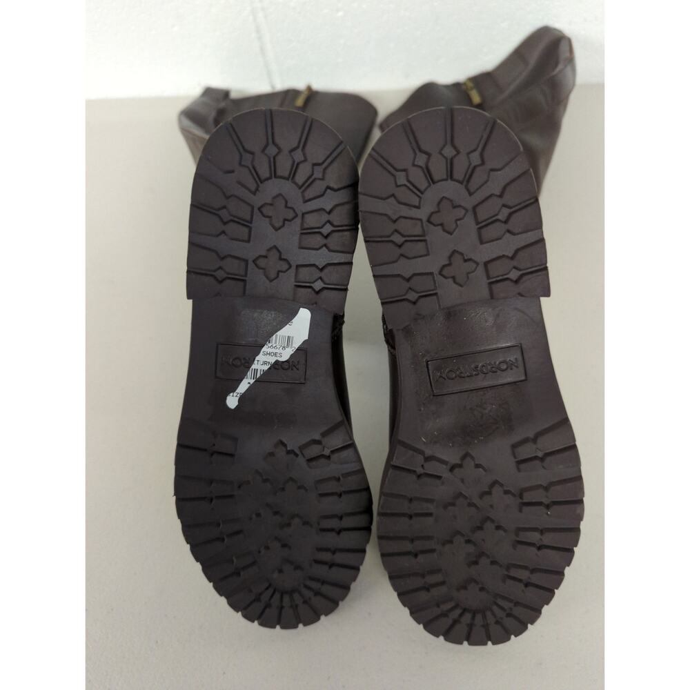 New NORDSTROM Nooliver-lea Leather dark brown boots sz5.5 tall riding equestrian - Picture 4 of 7